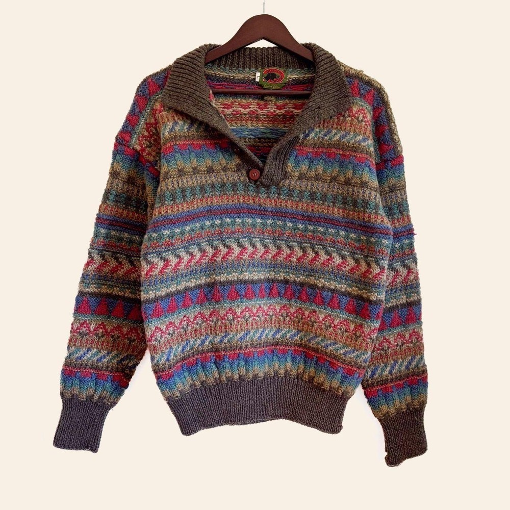 Vintage Boston Traders Fair Isle Wool Sweater